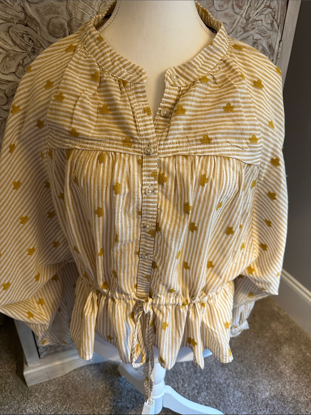 Striped Yellow batwing blouse Blouse